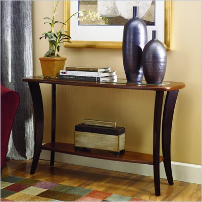 Hammary Flair Sofa Table in Midtone and Rich Dark Brown Finish