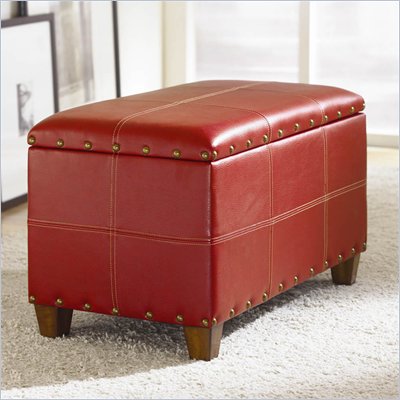 Hammary Hidden Treasures Storage Ottoman Trunk in Red