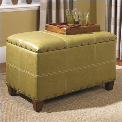 Hammary Hidden Treasures Storage Ottoman Trunk in Green