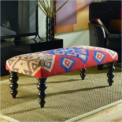 Hammary Hidden Treasures Kilim Rug Bench in Orange