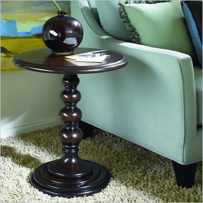 Hammary Hidden Treasures Round Accent Pedestal Table in Dark Brown