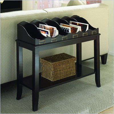 Hammary Hidden Treasures Black Magazine Sofa Table in Black