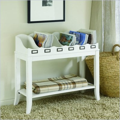 Hammary Hidden Treasures White Magazine Table in White