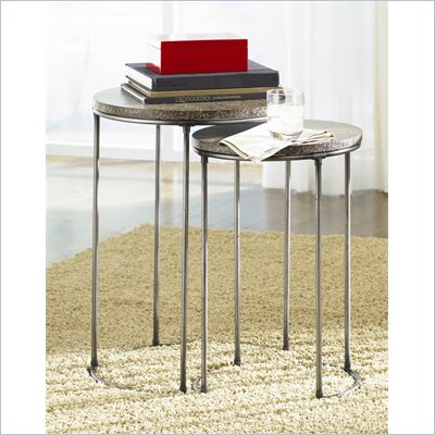 Hammary Hidden Treasures Round Nesting Table in Antique Silver