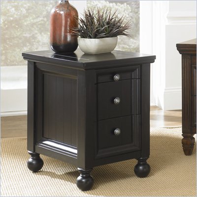 Hammary Hidden Treasures Chairside Table in Black Painted Finish
