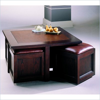 Hammary Kanson Storage Cocktail Table in Oxblood