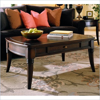 Hammary Magellan Rectangular Drawer Cocktail Table in Chocolate