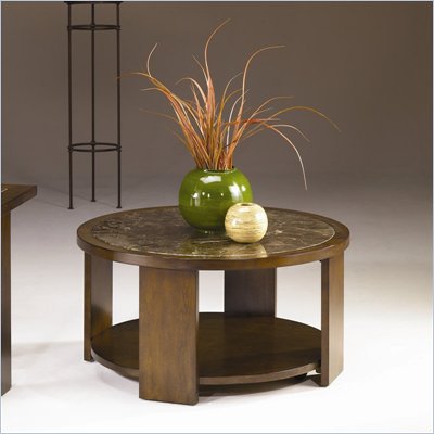 Hammary Marika Round Cocktail Table in Glazed Chestnut Finish