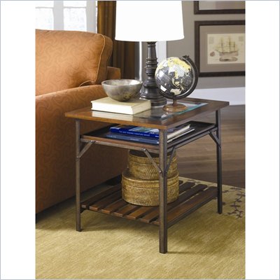 Hammary Mercantile Rectangular End Table in Whiskey Finish