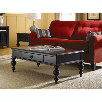 Hammary Mercer Rectangular Cocktail Table in Black Painted Finish