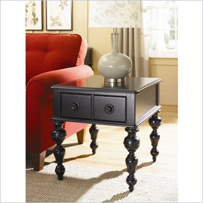 Hammary Mercer Rectangular Drawer End Table in Black Painted Finish