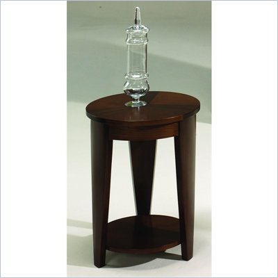 Hammary Oasis Round Chairside Table in Cherry/Walnut