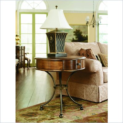 Hammary Siena Round Storage End Table in Tuscany