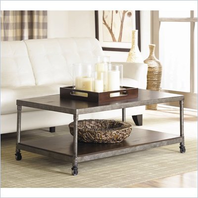 Hammary Structure Rectangular Cocktail Table in Distressed Brown