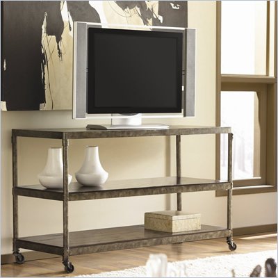 Hammary Structure Entertainment Console/TV Stand in Distressed Brown