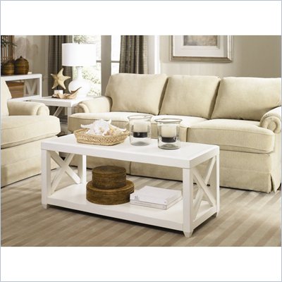 Hammary Transitions X Rectangular Cocktail Table in Weathered White