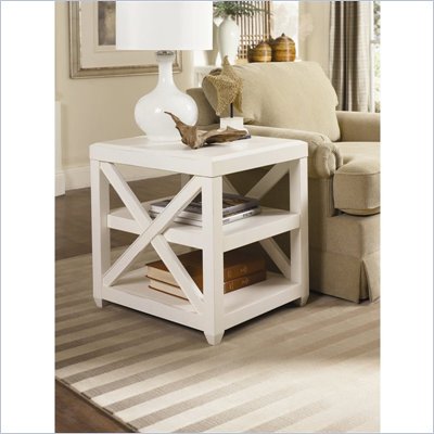 Hammary Transitions X Rectangular End Table in Weathered White