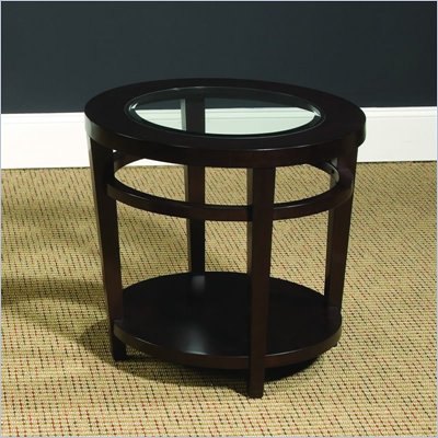 Hammary Urbana Round End Table in Merlot
