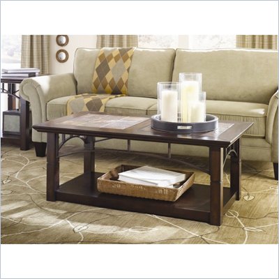 Hammary Vecchio Rectangular Cocktail Table in Mid-Tone Brown Finish