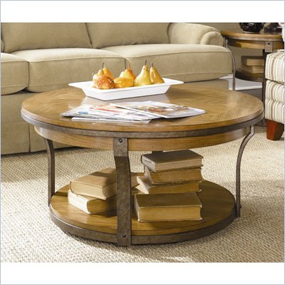 Hammary Vero Round Cocktail Table in Almond Finish
