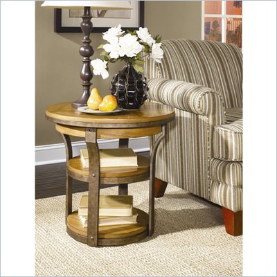 Hammary Vero Round End Table in Almond Finish