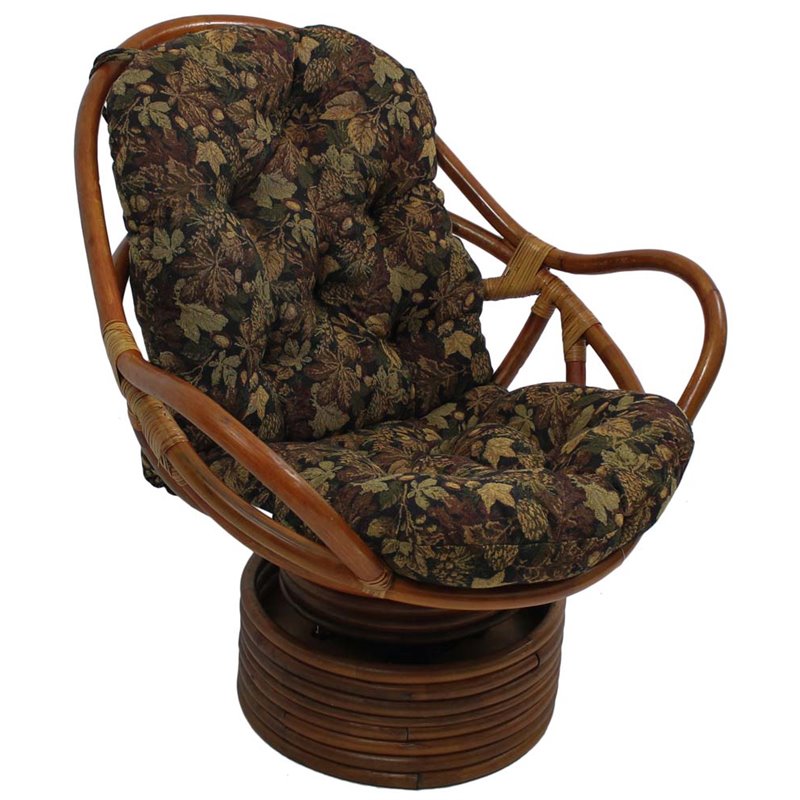 International Caravan Bali Tapestry Cushion Swivel Rocker-Japanese Garden