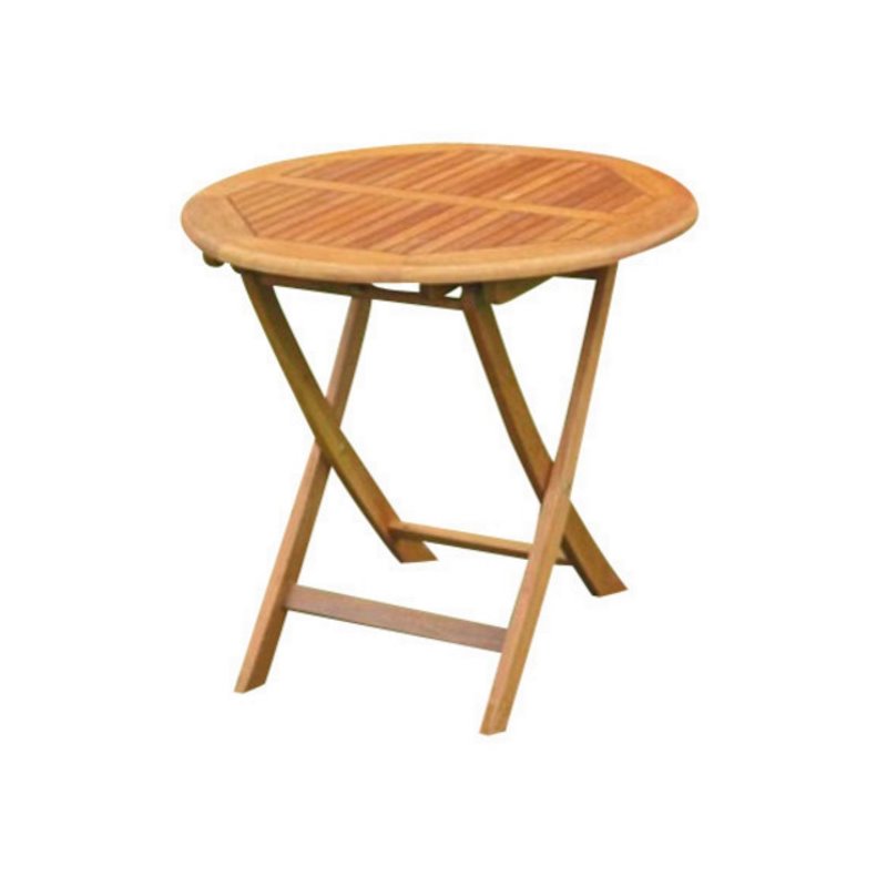 International Caravan Balau 28 Wood Round Folding Patio Table