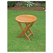 International Caravan Wood Round Folding Patio Table