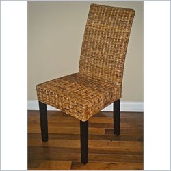 International Caravan Abacca Mahogany Leaf Dining Chair - Set of Two