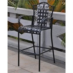 International Caravan Mandalay Iron Bar Height Patio Chairs - Set of 2