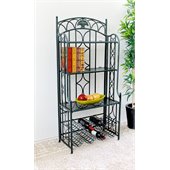 International Caravan Venice Iron 5-Tier Bakers Rack in Verdi Gris