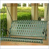 International Caravan Diamond Lattice Iron Outdoor Porch Swing
