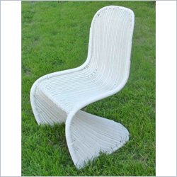 International Caravan Mary Wicker Contemporary Patio Chair in White