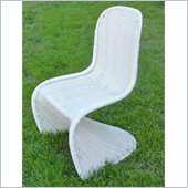 International Caravan Mary Wicker Contemporary Patio Chair in White