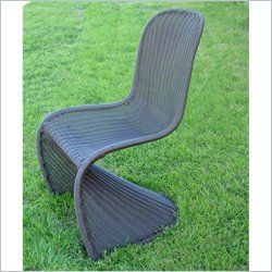 International Caravan Mary Wicker Contemporary Patio Chair in Dark Chocolate