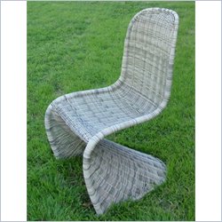 International Caravan Mary Wicker Contemporary Patio Chair in Sage