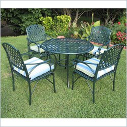 International Caravan 5 PC Diamond Lattice Outdoor Dining Set