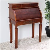 International Caravan Carved Wood Roll Top Desk