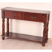 International Caravan Carved Wood 2 Drawer Rectangular Console Table