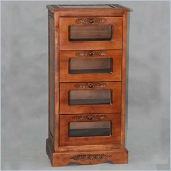 International Caravan 4-Drawer Hand Carved Wood Multi Purpose Dresser