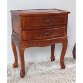 International Caravan Carved Wood 2-Drawer Night Stand