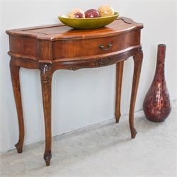 International Caravan Carved Wood 1-Drawer Wall Table