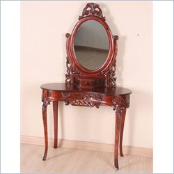 International Caravan Carved Wood Vanity with Mirror