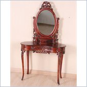 International Caravan Carved Wood Vanity with Mirror