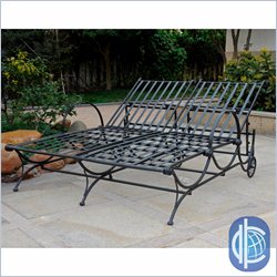 International Caravan Mandalay Iron Multi-Postion Double Chaise Lounge