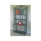 International Caravan Mandalay Iron 5-Tier Bakers Rack in Verdi Gris