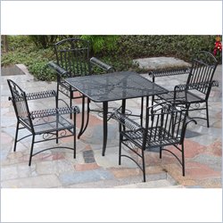 International Caravan Tropico 5 Piece Iron Patio Set