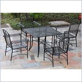 International Caravan Tropico 5 Piece Iron Patio Set