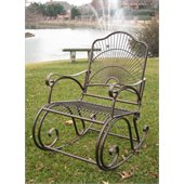 International Caravan Sun Ray Iron Patio Rocker