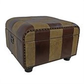 International Caravan Carmel Ottoman Trunk with Lid in Mix Pattern